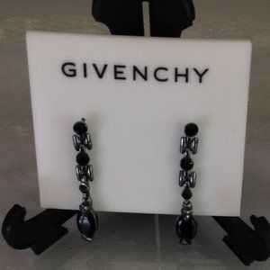 2" Drop Black Stone Earrings